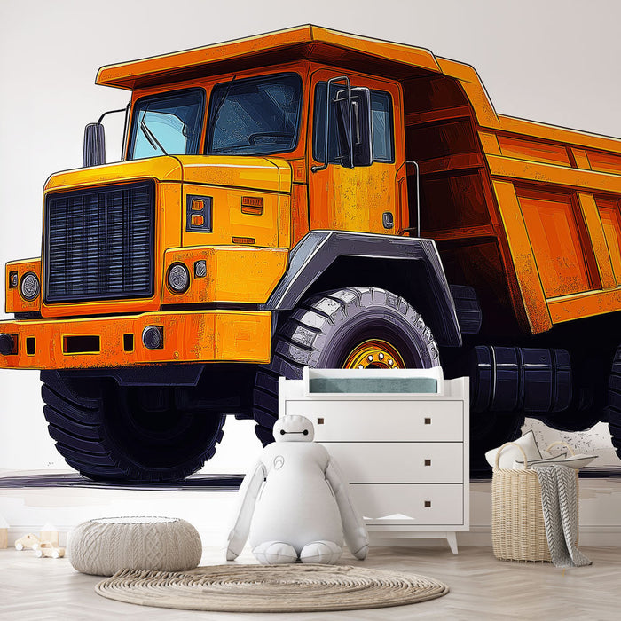 Tapeta yellow-dump-truck | Solidny pojazd do transportu materiałów