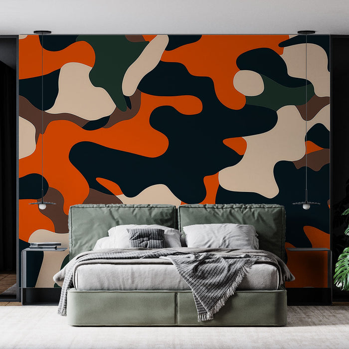 Mural Wallpaper camouflage | Tricolor military