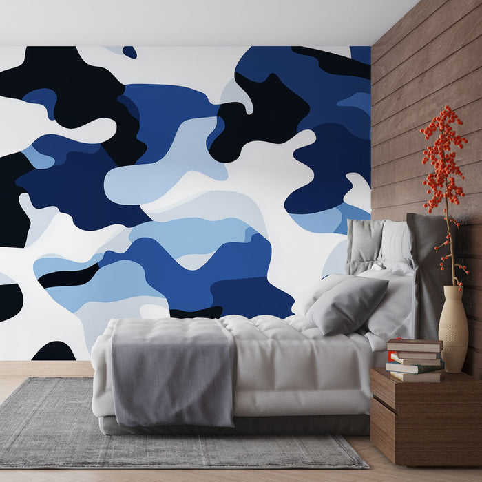 Foto Behang camouflage | Tinten blauw