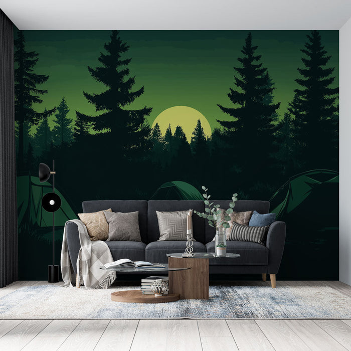 Seinatapeet öine telkimine | Telgid kuupaistel lopsakas metsas
