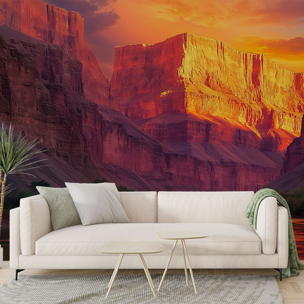 Carta da parati canyon | Bellezza delle formazioni rocciose al tramont —  WonderMural, image size:1000x1000