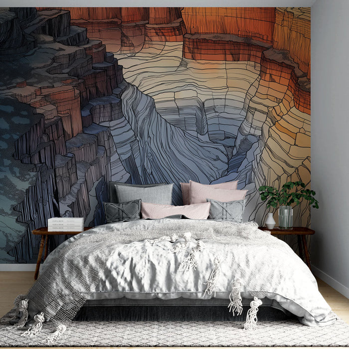 Mural Wallpaper canyon | Abstrakt design inspirert av geologiske formasjoner