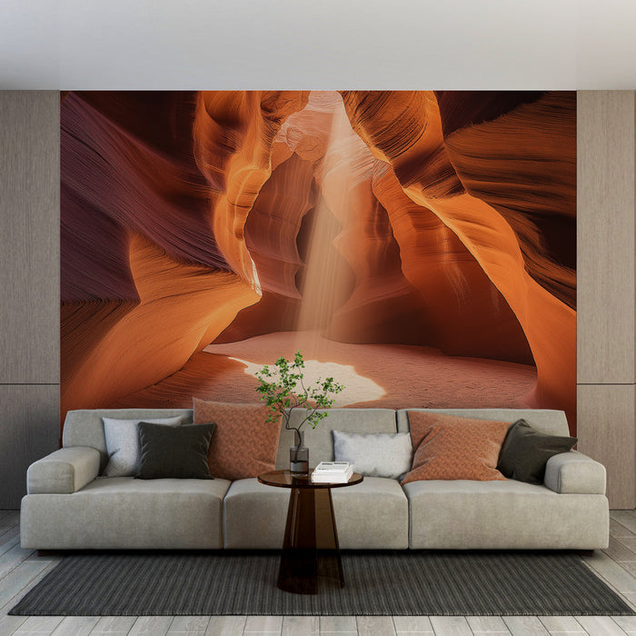 Mural Wallpaper canyon | Burst of light through the walls of a glowing canyon