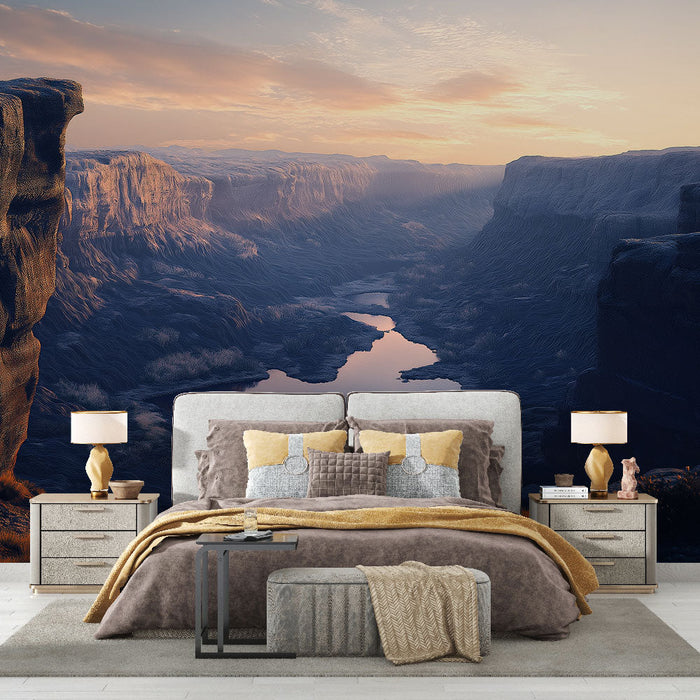 Tapeta kanionu | Majestatyczny krajobraz kanionu o zachodzie słońca