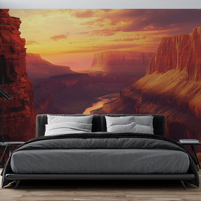 Papel de parede canyon | Paisagem espetacular de cânion ao pôr do sol