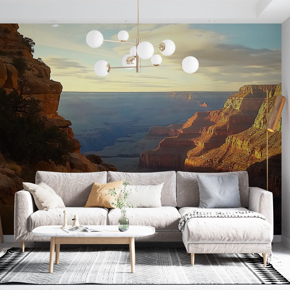 Carta da parati canyon | Vista panoramica del Grand Canyon al tramonto —  WonderMural, image size:1000x1000