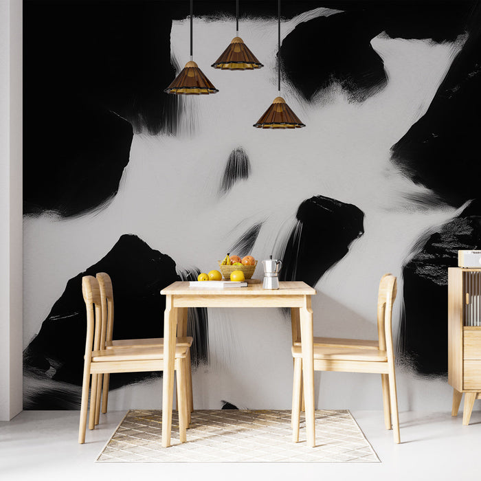 Mural Wallpaper cascade | An artistic interpretation of waterfalls in black and white