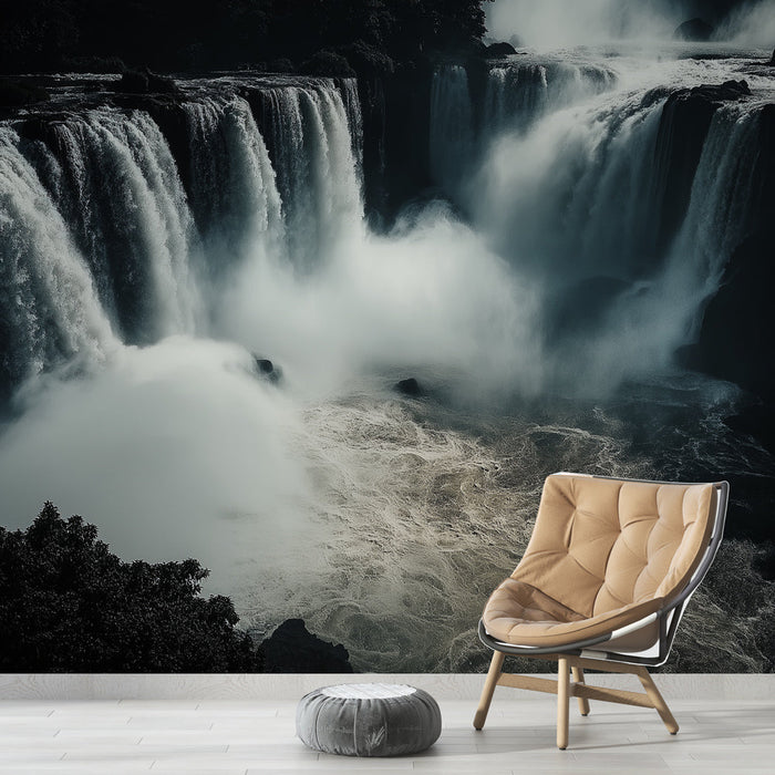 Tapet cascada | Vedere majestuoasă a cascadelor tumultuoase