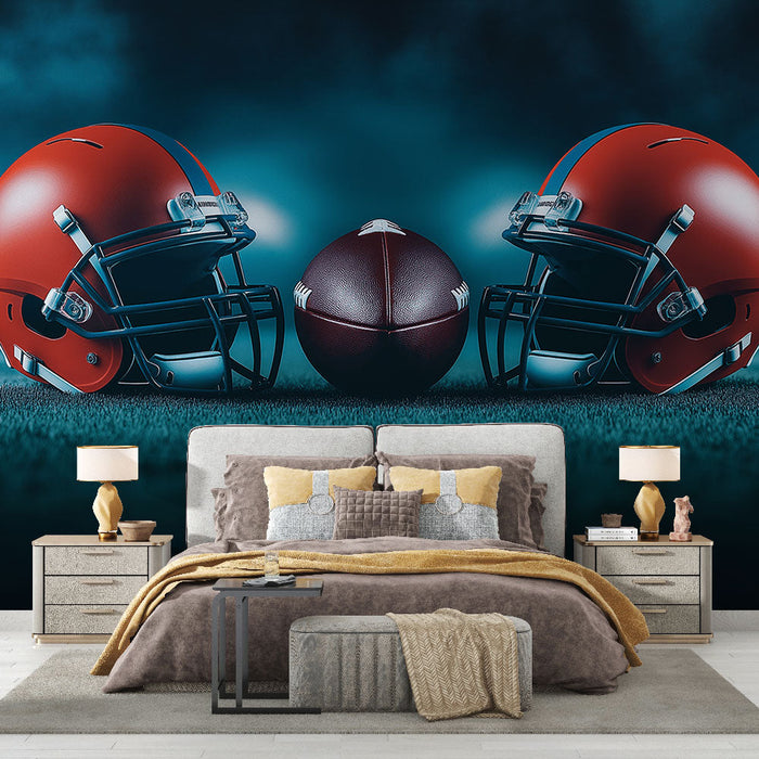 best football helmet backround Mural Wallpaper american football helmets