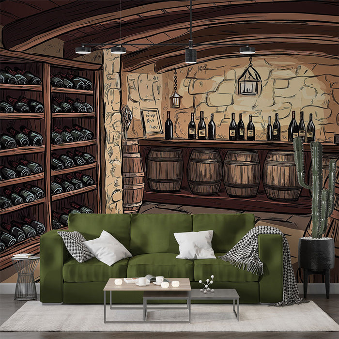 Tapeta vinskog podruma | Topla i rustikalna atmosfera tradicionalnog vinskog podruma