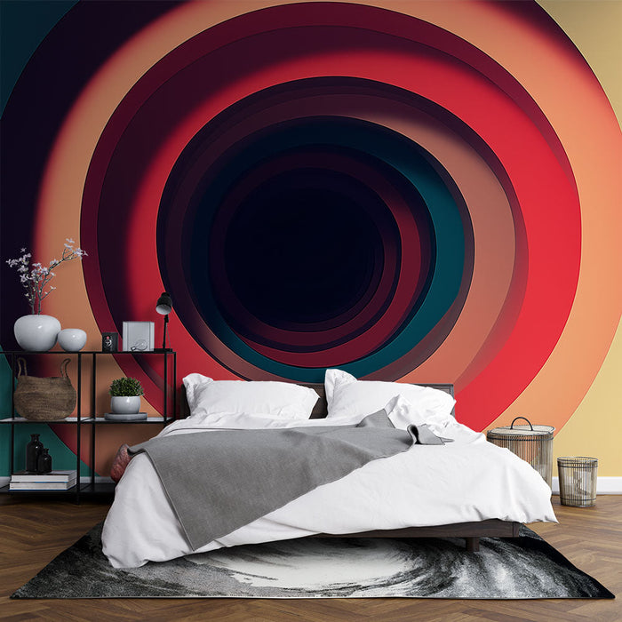 Mural Wallpaper colored circle | Geomeetriline muster erksates värvitoonides gradient