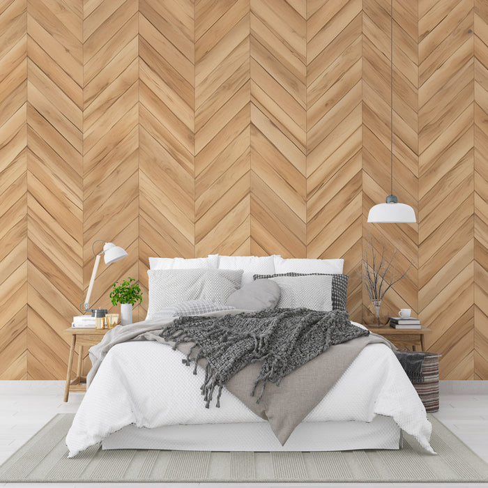 Papel de parede com aparência de madeira | Chevron