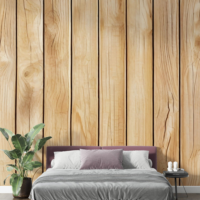 Wood-look Mural Wallpaper | Light Wood Planks