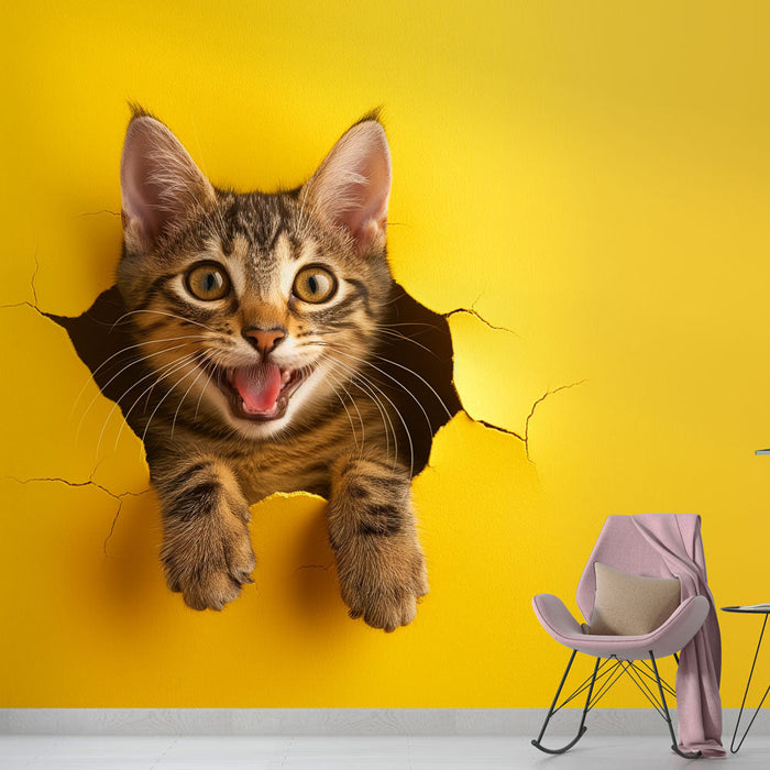 Papel pintado Bengal cat | 3D coming out of the wall