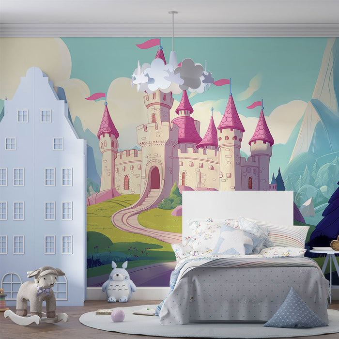 Mural Wallpaper fairy tale castle | Castle with pink towers in an enchanting landscape
Pildiraamatu tapeet muinasjutuline loss | Loss roosade tornidega võluvas maastikus