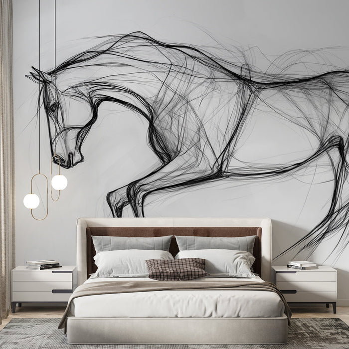 Papel pintado caballo | Dibujo a lápiz
