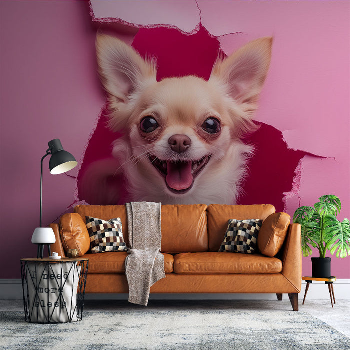 Tapete chihuahua | 3D kommt aus der Wand