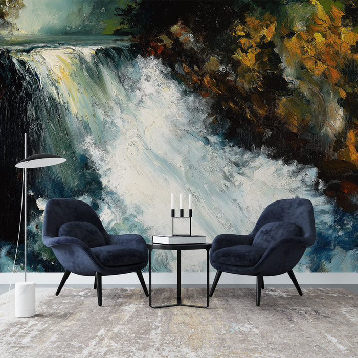 Tapet cascada | Cascadă liniștitoare și naturală cu accente de verdeață