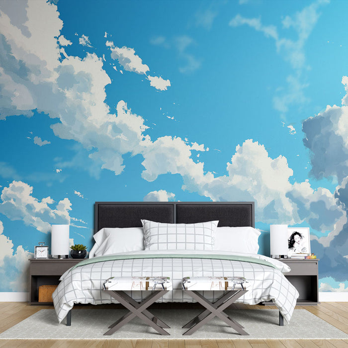 Carta da parati cielo | Disegno con cielo blu e nuvole