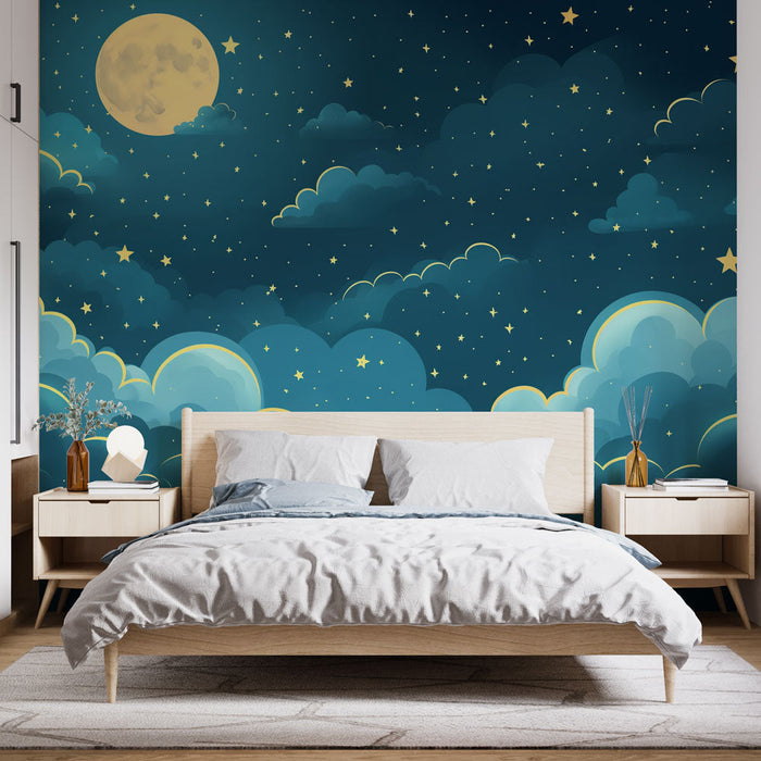 Tapeta zvjezdano nebo | Pun mjesec za djecu