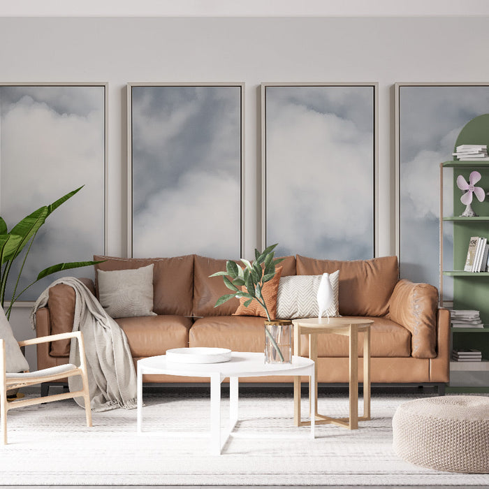 Muralna tapeta oblačno nebo | Nežen preliv modre in bele