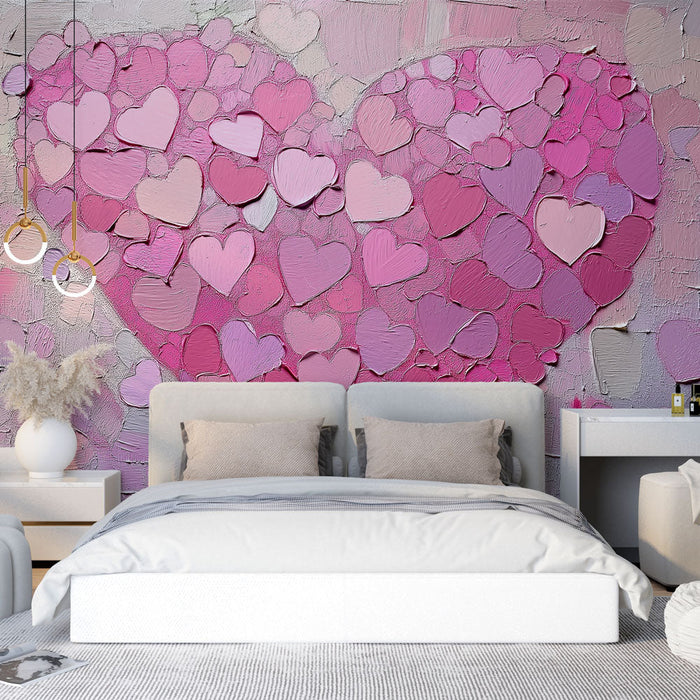Tapetti sydän | Pastellinpunaiset sydämet