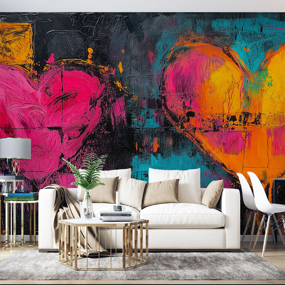 Carta da parati cuore | Duo in graffiti — WonderMural, image size:1000x1000