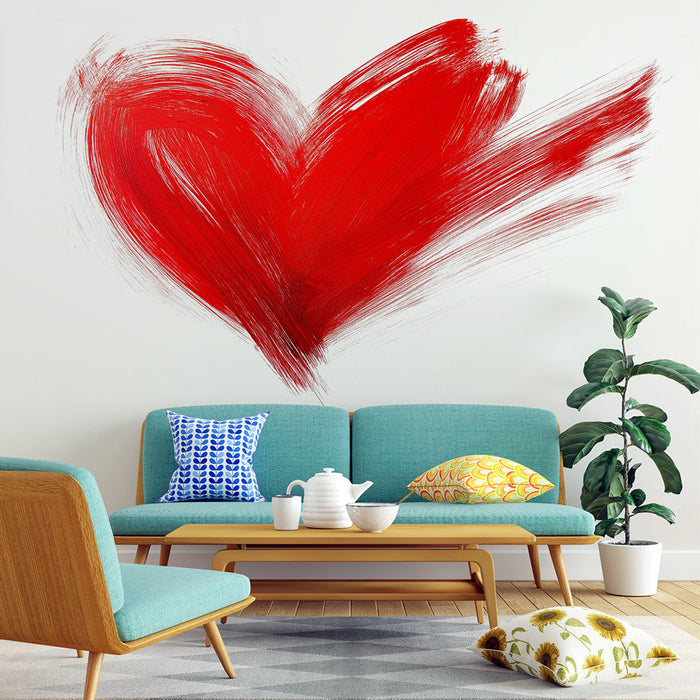 Tapet inima | Pictură cu pensulă roșie