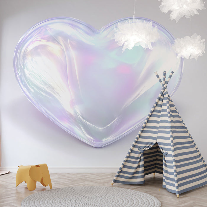 Falfestmény tapéta szív | Kis gyöngy 3D