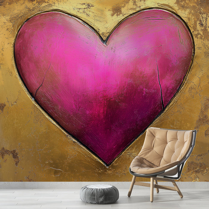 Tapetti sydän | Vaaleanpunainen ja kulta