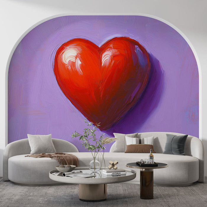 Tapeta srce | Rdeča in vijolična