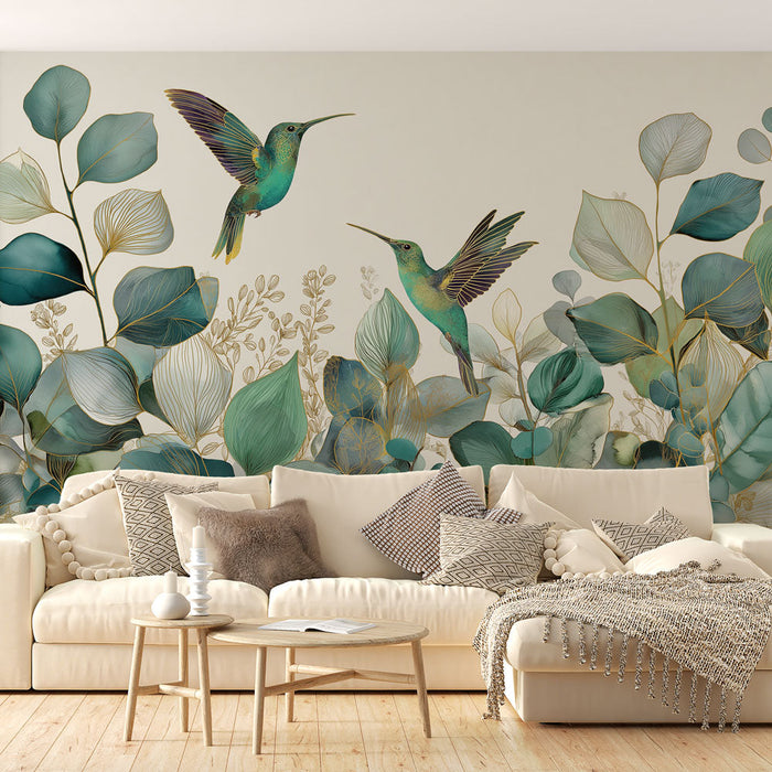 Tapete colibris | Evokacija prirode s pticama i nježnim lišćem