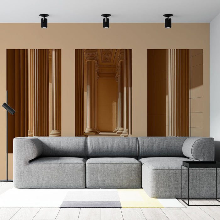 Mural Wallpaper columns | Elegant stone columns in an airy space
