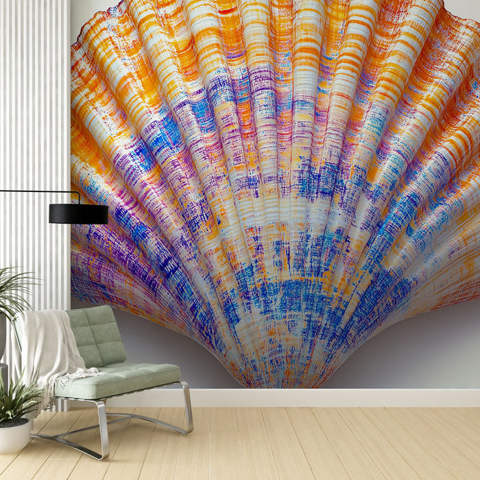 Carta da parati con sfumature di arancione, viola e blu