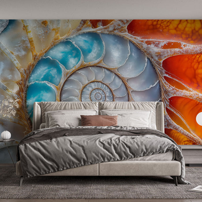 Tapet scoică | Design în spirală inspirat de scoici de mare