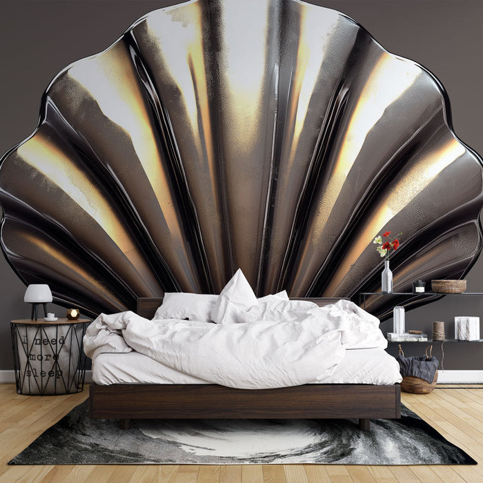 Tapet scoică | Scoică elegantă din metal lustruit