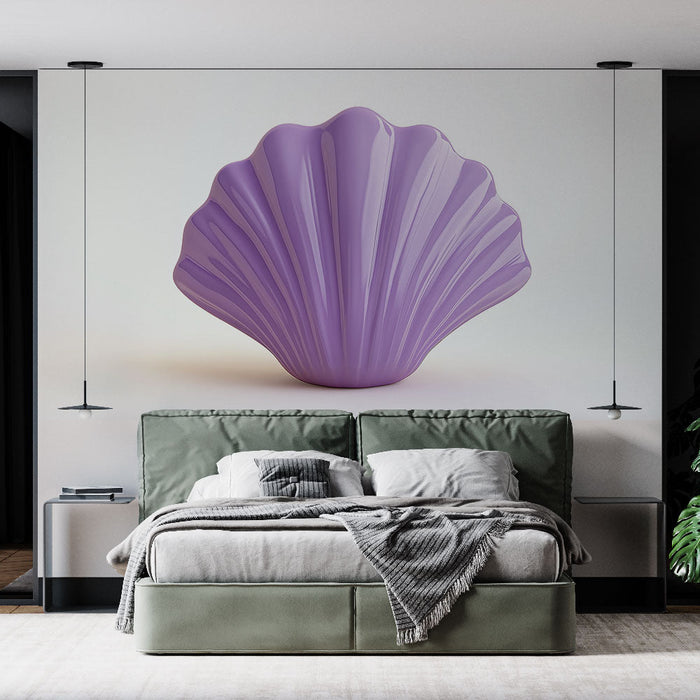 Mural Wallpaper shell | Elegant shiny purple shell