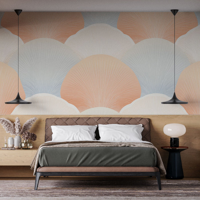 Mural Wallpaper shell | Soft pattern with pastel shades inspired by shell shapes