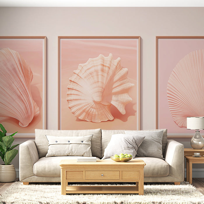 Fototapeet-õrnad koore mustrid roosades toonides