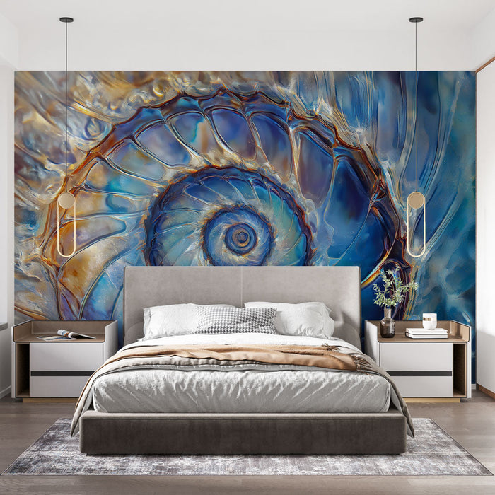 Muraaltapeet koorik | Värvikas spiraal sinakate peegeldustega