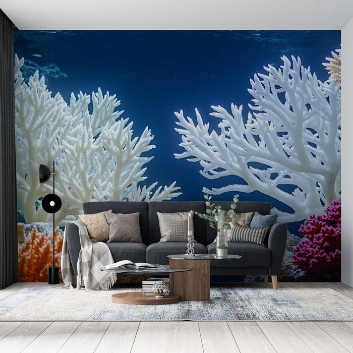 Fototapet koral | Undervandsdekoration med farverige koraller