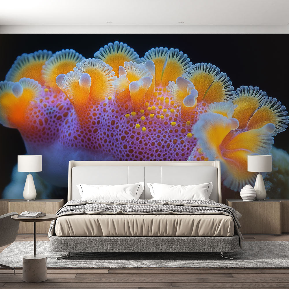 Marine Mural Wallpaper | Glowing Coral Sea Life
