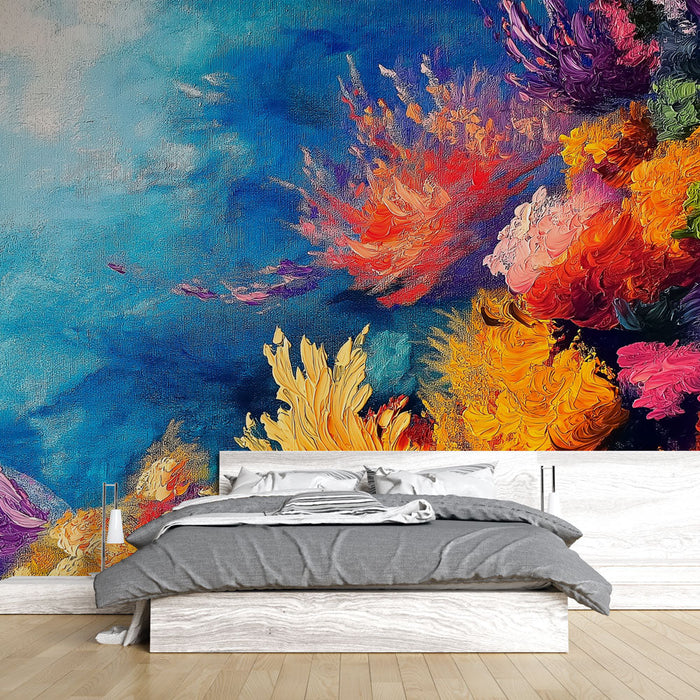 Fototapet koral | Livligt mønster af flerfarvede koraller