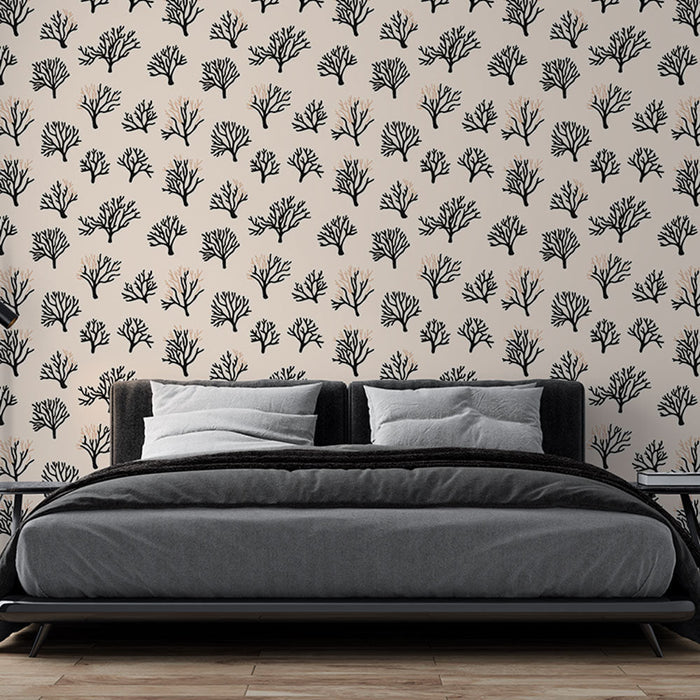 Fototapet koral | Stilizirani motivi koral na svetli podlagi