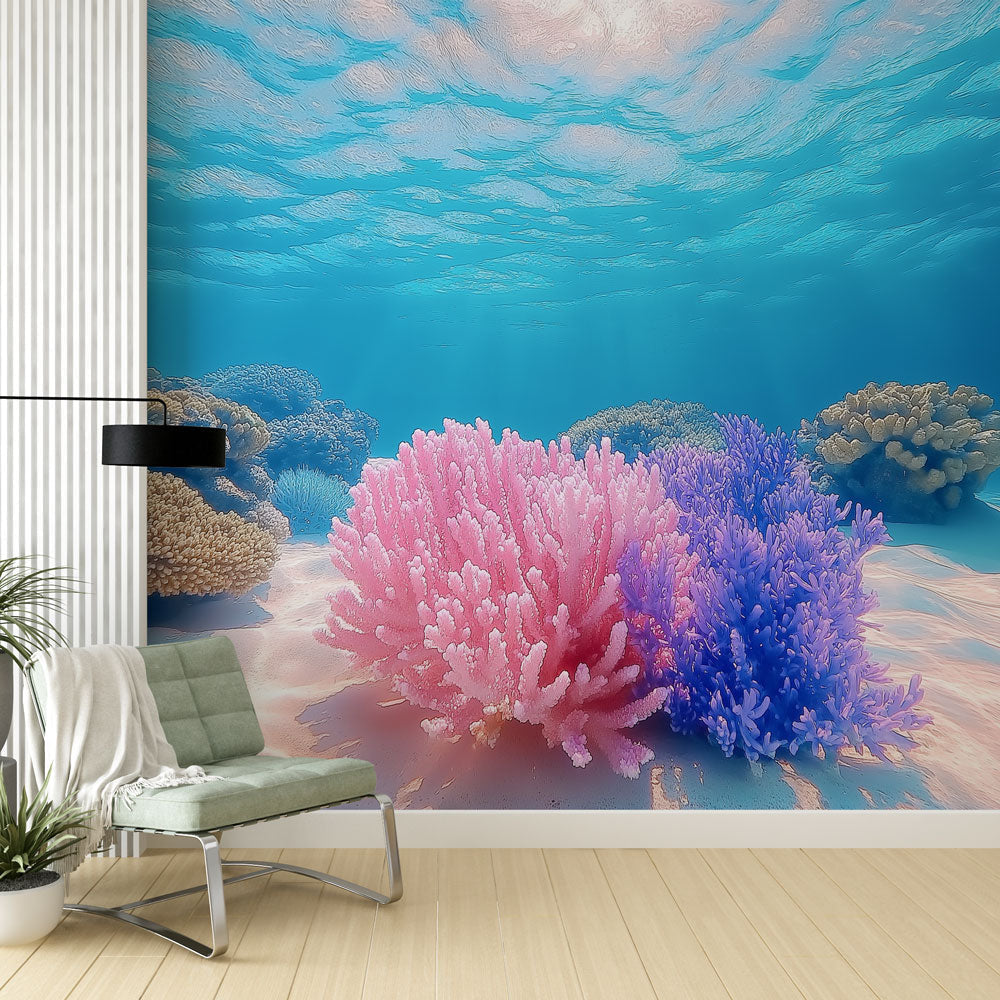 Papel pintado arrecife de coral | Un paisaje oceánico vibrante con cor —  WonderMural, image size:1000x1000
