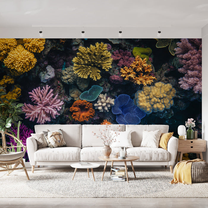 Fototapet mercan | Canlı deniz mercanlarının renkli bir gösterimi