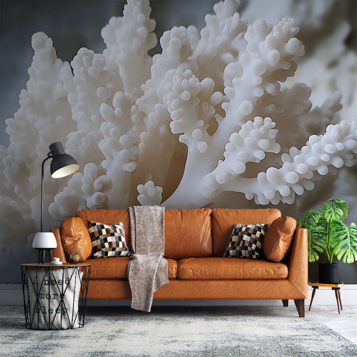 Tapete weiße Korallen | Elegante und raffinierte maritime Dekoration