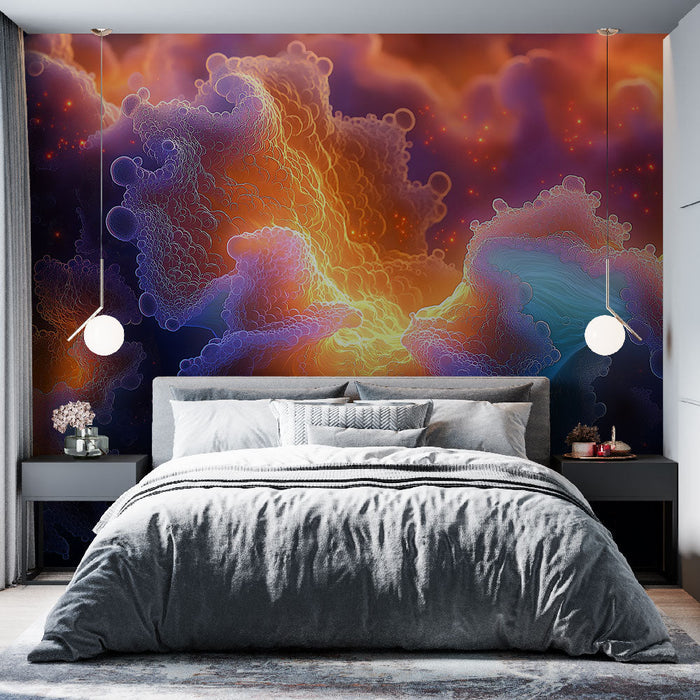 Mural Wallpaper cosmos | Abstrakt mønster med levende farger og organiske former