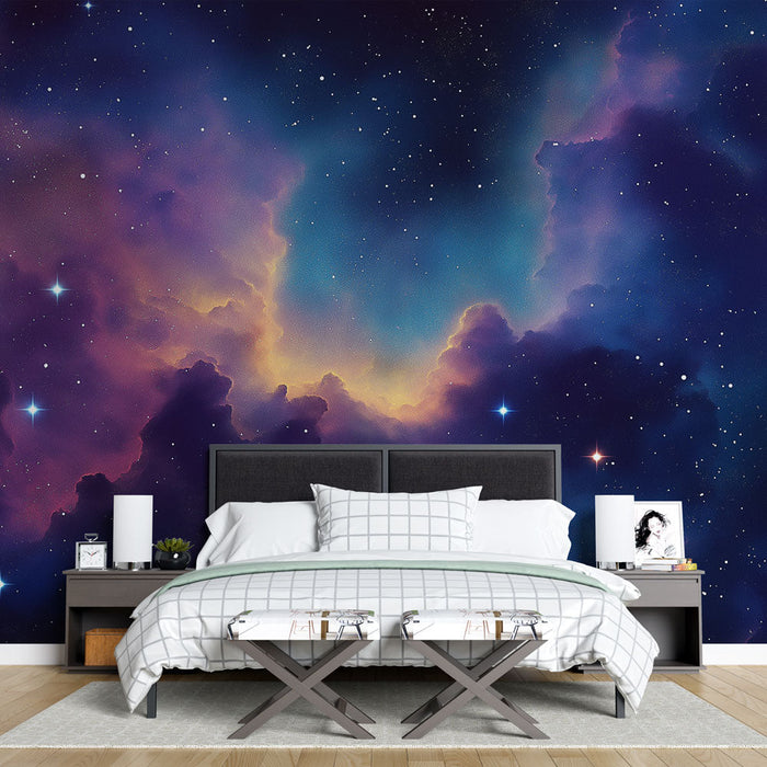 Mural Wallpaper cosmos | Un cer înstelat vibrant cu nuanțe galactice