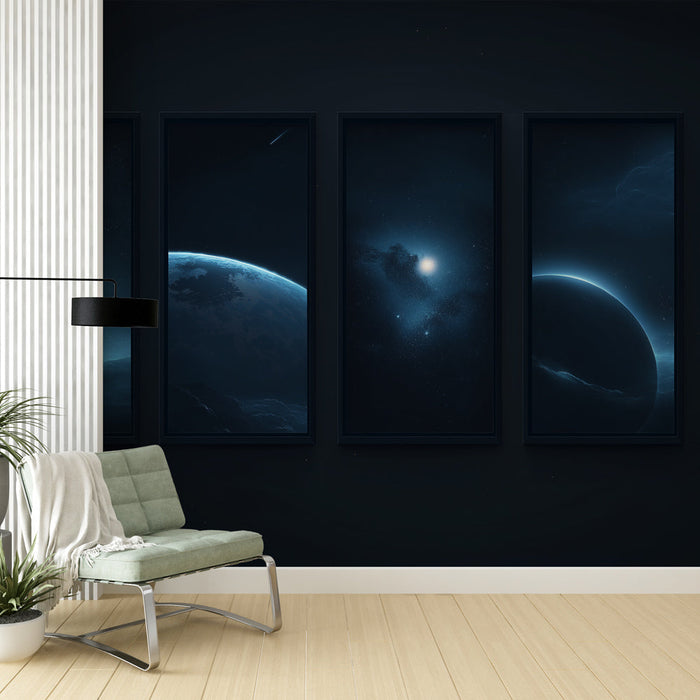 Foto Behang kosmos | Mysterieus universum met planeten en nevels